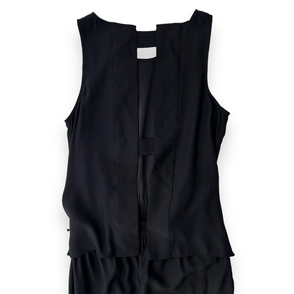 Parker Women's Size Small Black 100% Silk Sleeveless Elastic Waist Jumpsuit NWT - Picture 8 of 13